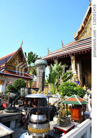 Wat Phra Kaew (Emerald Buddha Temple) exterior view in Bangkok, Thailand (5) 138581459