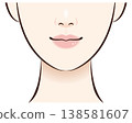 A close-up of a face with a short philtrum (beauty explanation material) 138581607