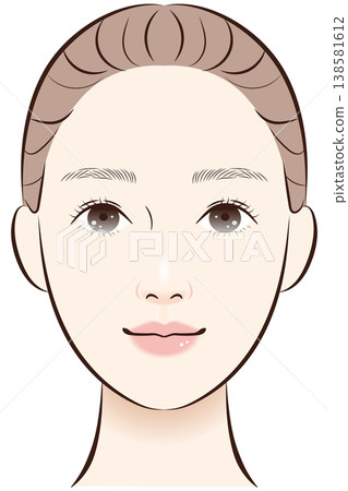 A face with a relatively short philtrum (front view) 138581612