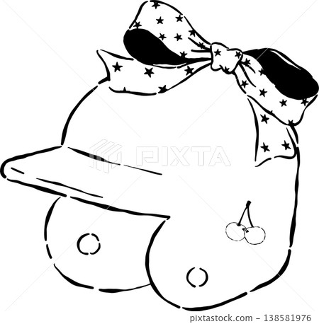 Preppy Coquette Baseball Helmet Outline with Bow Whimsical Hand Drawn Preppy Coquette Baseball Helmet Outline with Bow Whimsical Hand Drawn 138581976