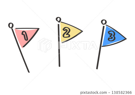 手寫體 1、2、3 號旗幟套裝 | 簡潔易用的設計 手寫體 1、2、3 號旗幟套裝 | 簡潔易用的設計 138582366