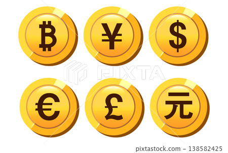 Currency units of coins from around the world 138582425