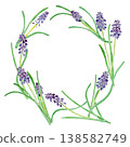Background illustration of a watercolor wreath of muscari 138582749