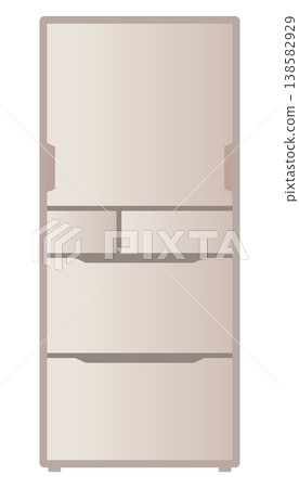A simple 5-door refrigerator image illustration. 138582929