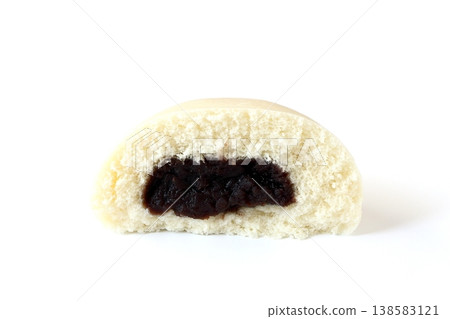 Sesame bean paste bun with a white background Sesame bean paste bun with a white background 138583121