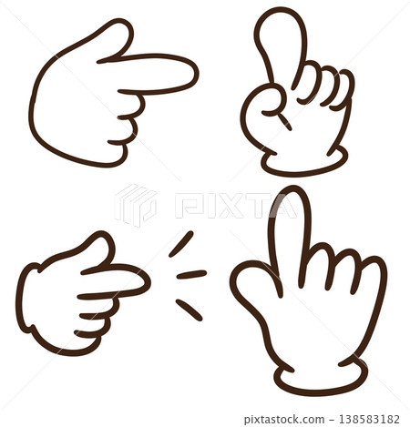 Hand-drawn icon set of hand signs 138583182