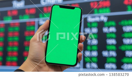 股票價格圖表背景和綠幕,適用於智慧型手機色鍵合成。 股票價格圖表背景和綠幕,適用於智慧型手機色鍵合成。 138583270