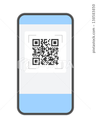 Smartphone and QR code scanning screen - Cashless payment, code payment, electronic tickets and links 138583850
