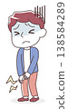 Illustration of a man suffering from knee pain (joint pain, lack of exercise, rehabilitation) 138584289