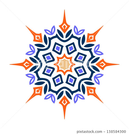 Symmetrical Starburst Vector Decorative Print Symmetrical Starburst Vector Decorative Print 138584300