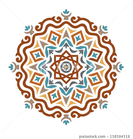 Geometric Mediterranean Ceramic Tile Pattern Geometric Mediterranean Ceramic Tile Pattern 138584318