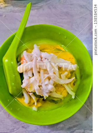 photo of delicious traditional fruit ice drink with avocado, mango, coconut and milk toppings 138584534