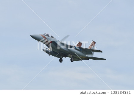 飛行訓練小組準備著陸，假想敵部隊的F-15DJ戰鬥機 138584581