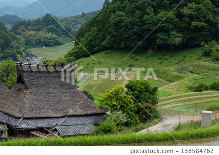 The finished terraced rice field photographed in Hase, Nose Town, Osaka Prefecture The finished terraced rice field photographed in Hase, Nose Town, Osaka Prefecture 138584762