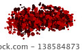 red hearts isolated on white background 138584873