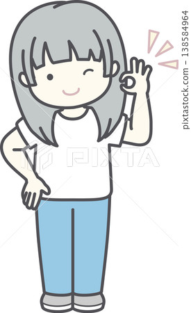 Female OK sign 138584964