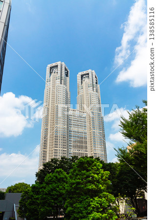 Tokyo Metropolitan Government Building and the wide sky, Nishi-Shinjuku, Shinjuku Ward, Tokyo Tokyo Metropolitan Government Building and the wide sky, Nishi-Shinjuku, Shinjuku Ward, Tokyo 138585116