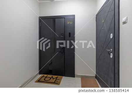 Modern Apartment Entrance Hall with Two Stylish Doors Modern Apartment Entrance Hall with Two Stylish Doors 138585414