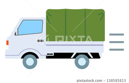路上的一輛輕型卡車（有帆布頂篷） 138585813