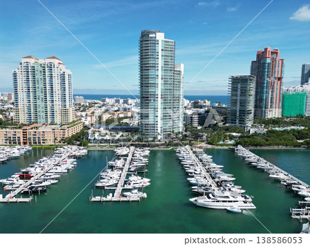 Biscayne bay. Downtown Miami marina with luxury yacht. Summer vacation. Luxury South beach marina. Luxury yacht. Miami south beach view. Yacht club. Marina in Miami, Florida. Marina lifestyle Biscayne bay. Downtown Miami marina with luxury yacht. Summer vacation. Luxury South beach marina. Luxury yacht. Miami south beach view. Yacht club. Marina in Miami, Florida. Marina lifestyle 138586053