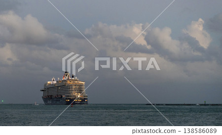 Miami, Florida, USA - November 01, 2024: Cruise ship in summer vacation. Cruise ship vacation and travel at sea. Luxury liner. Copy space. Mein Schiff 1 Valletta. Cruise ship vacation Miami, Florida, USA - November 01, 2024: Cruise ship in summer vacation. Cruise ship vacation and travel at sea. Luxury liner. Copy space. Mein Schiff 1 Valletta. Cruise ship vacation 138586089