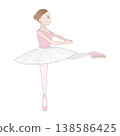 Cute ballerina illustration_Variation rehearsal_Pointe_Tutu 138586425