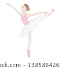 Cute ballerina illustration_Variation rehearsal_Pointe_Tutu 138586426