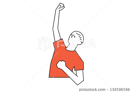 一名男子高舉拳頭。 一名男子高舉拳頭。 138586586