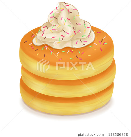 薄餅配鮮奶油和巧克力碎 138586858