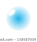 A plump, light blue circular material with a glossy gradient, perfect for simple backgrounds and decorations. 138587039