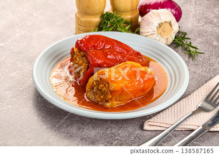 Stuffed bell pepper with meat Stuffed bell pepper with meat 138587165