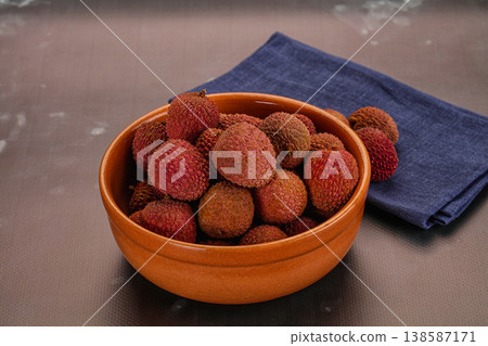 Sweet juicy tropical fruit lychee 138587171