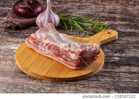 Raw pork spare ribs meat 138587222