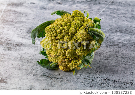 Raw green tasty romanesco cabbage Raw green tasty romanesco cabbage 138587228