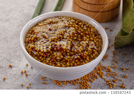 French mustard sauce with seeds French mustard sauce with seeds 138587243