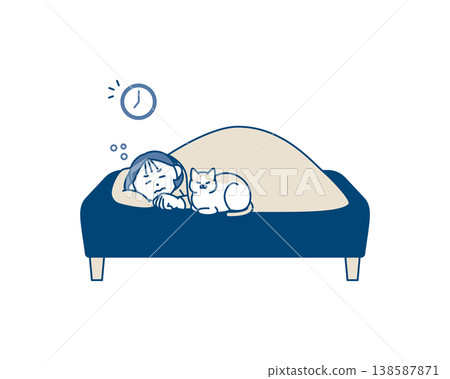 A woman who is sleepy and can't get out of bed. 138587871