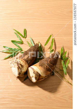 Bamboo shoots with mud still attached Bamboo shoots with mud still attached 138587877