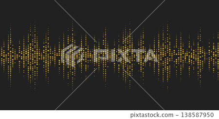 Gold confetti and glitter dots on black background. Sparkling golden particles. Festive border with shimmering dust effect for luxury celebration design. Vector halftone illustration 138587950