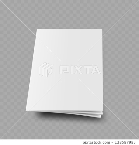 Realistic Floating Brochure Mockup Set. Vector Blank White Vertical and Horizontal Magazine Templates with Shadow. 138587983
