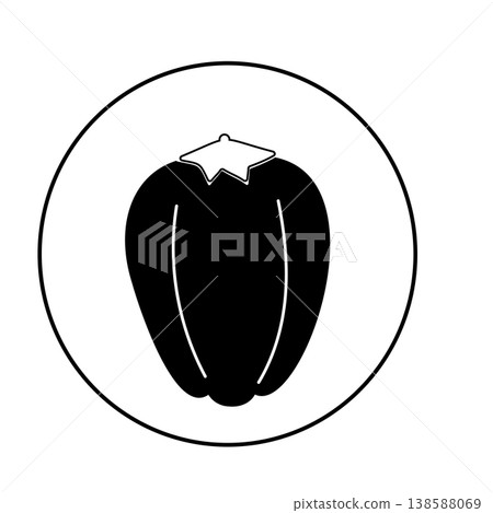 Black and white bell pepper icon 138588069