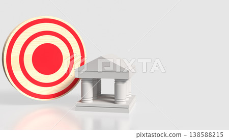 Bank Financial Target Goal Investment Concept 3d render. 138588215