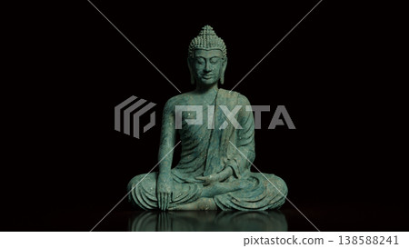 Ancient Buddha Statue Meditation Spiritual Zen Concept 3d render. Ancient Buddha Statue Meditation Spiritual Zen Concept 3d render. 138588241