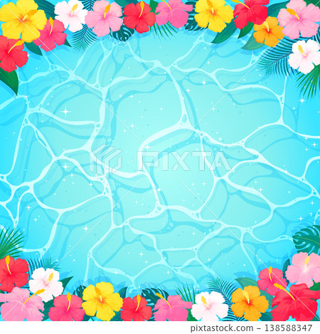 Sea and Hibiscus Frame 3_Square Sea and Hibiscus Frame 3_Square 138588347