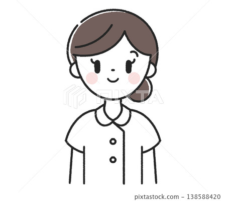 Smiling female nurse (front view, icon) Smiling female nurse (front view, icon) 138588420