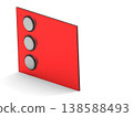 Minimal red control panel with buttons for interface, technology and decision concept 138588493