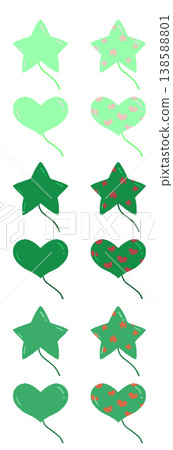 A set of green balloons in various shapes A set of green balloons in various shapes 138588801
