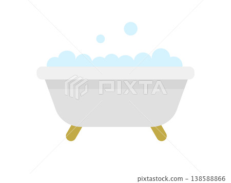 A foamy bathtub icon illustration A foamy bathtub icon illustration 138588866