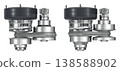 Top view of continuously variable transmission (CVT) isolated on white background - 3D illustration 138588902
