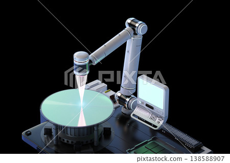 EUV lithography systems for semiconductor manufacturing isolated on black 138588907