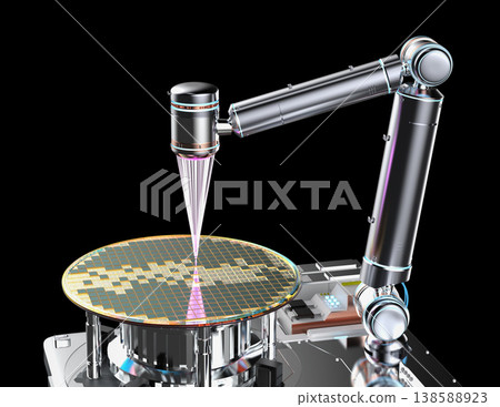EUV lithography systems for semiconductor manufacturing isolated on black 138588923